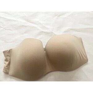 Soma 38D  Bra Tan Enbliss Stay Put Strapless Wireless Back Closure NO STRAPS
